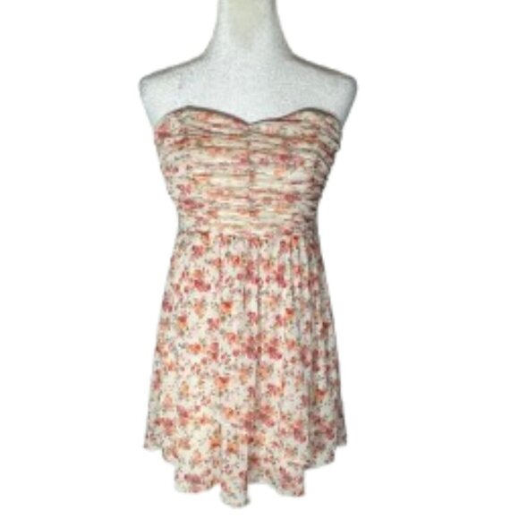 Trixxi Ladies Strapless Fit + Flare Floral Dress Size Small - Picture 1 of 6